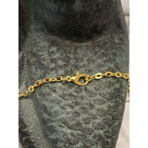 PEARL SHELL BOOK GOLD LOCKET TEAL TURQUOISE FLOWER SEA OCEAN NECKLACE - Picture 5 of 7